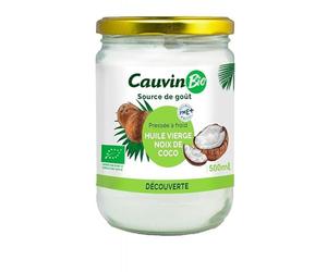 Cauvin Huile Vierge De Noix De Coco Bio 50cl - Huile Naturelle pour une Cuisine Saine et Gourmande - Epicerie Salée de Qualité Supérieure - Le Lot De 3