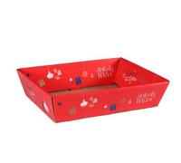 CAV SERVICE-Corbeille Sofia en carton rouge Cav Service - 34 x 21 x 8 cm