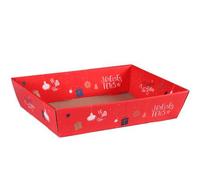 CAV SERVICE-Corbeille Sofia en carton rouge Cav Service - 37 x 28 x 8 cm