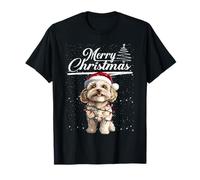 Cavachon Christmas Tree Lights Santa Hat Merry Xmas Pajama T-Shirt