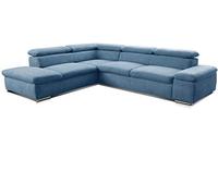 CAVADORE 5900984024717 Alkatraz Canapé d'angle rembourré, Métal, Bleu Clair, Ottomane Links