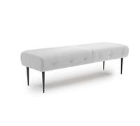 CAVADORE Amba Banc rembourré Tendance 2,5 Places pour Cuisine, Salle à Manger ou Cuisine/Banc de Cuisine adapté au 2,5 Places Amba / 139 x 52 x 54 / tissé Plat : Gris Clair