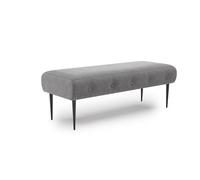 CAVADORE Amba Banc rembourré Tendance 2 Places pour Cuisine, Salle à Manger ou Cuisine/Banc de Cuisine adapté au canapé 2 Places Amba / 119 x 52 x 54 cm/Tissage Plat : Gris foncé