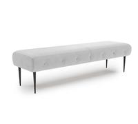 CAVADORE Amba Banc rembourré Tendance 3 Places pour Cuisine, Salle à Manger ou Cuisine/Banc de Cuisine Compatible avec 3 Places Amba / 159 x 52 x 54 cm/Tissage Plat : Gris Clair