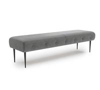 CAVADORE Amba Banc rembourré Tendance 3 Places pour Cuisine, Salle à Manger ou Cuisine/Banc de Cuisine Compatible avec 3 Places Amba / 159 x 52 x 54 cm/Tissage Plat : Gris foncé