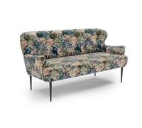 CAVADORE Amba Canapé de Cuisine 2,5 Places Banc Tendance pour Cuisine ou Salle à Manger / 173 x 97 x 87 cm/Jacquard Tissage Plat : Motif Floral Olive