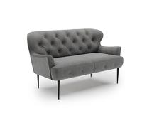 CAVADORE Amba Canapé de Cuisine 2 Places Banc Tendance pour Cuisine ou Salle à Manger / 153 x 97 x 87 cm/Tissage Plat : Gris foncé