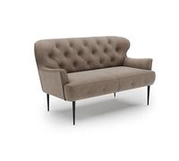 CAVADORE Amba Canapé de Cuisine 2 Places Banc Tendance pour Cuisine ou Salle à Manger / 153 x 97 x 87 cm/Tissage Plat : Marron Clair