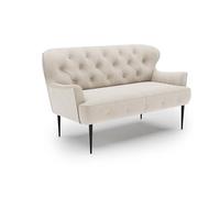 CAVADORE Amba Canapé de Cuisine 2 Places Banc Tendance pour Cuisine ou Salle à Manger / 153 x 97 x 87 cm/Tissage Plat de qualité supérieure : Blanc Naturel