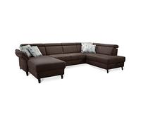 CAVADORE Ammerland Canapé à Ressorts avec Fonction lit et Coffre de lit avec réglage de la tête 317 x 84 x 193 Aspect Cuir Cognac