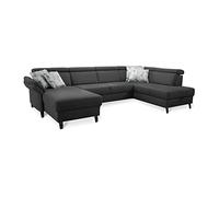 CAVADORE Ammerland Canapé à Ressorts avec Fonction lit et Coffre de lit Gris foncé 317 x 84 x 193