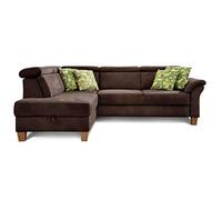 CAVADORE Ammerland Canapé-lit avec Repose-tête réglable, lit et Coffre de Rangement Aspect Cuir Marron 245 x 84 x 194 cm