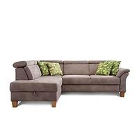 CAVADORE Ammerland Canapé-lit avec Repose-tête réglable, lit et Coffre de Rangement Aspect Cuir Marron Clair 245 x 84 x 194 cm
