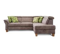 CAVADORE Ammerland Canapé-lit avec Repose-tête réglable, lit et Coffre de Rangement Aspect Cuir Marron Clair 245 x 84 x 194 cm