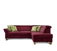 CAVADORE Ammerland Canapé-lit avec Repose-tête réglable, lit et Coffre de Rangement Imitation Cuir Rouge 245 x 84 x 194 cm