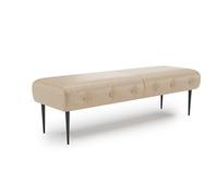 CAVADORE Banc Amba Banc rembourré tendance 2,5 places pour cuisine, salle à manger ou cuisine/banc de cuisine compatible avec Amba 2,5 places / 139 x 52 x 54 / Microfibre de qualité supérieure : beige