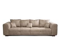 CAVADORE Big Sofa Mavericco - Love Seat - XXL - Design Moderne - Aspect Cuir - avec Coussin de Dossier et Coussin décoratif - 287 x 69 x 108 cm (l x H x P) - Microfibre Beige