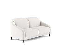 CAVADORE Canapé 2,5 Places Bleu/canapé 2,5 Places au Design Moderne avec Double Fonction TV motorisée avec réglage de la tête de lit et Pieds en métal Noir Mat / 172 x 93 x 104 / Tissage Plat, Blanc