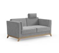CAVADORE Canapé 2,5 Places Vida/canapé 2,5 Places au Design Tendance avec Cadre en Bois Massif en hêtre, Appui-tête avec Coussin Douillet, 183 x 84 x 93 cm, Chenille, Gris