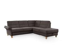 CAVADORE Canapé d'angle Wyk avec Noyau à Ressorts et accoudoirs Jacquard Marron 238 x 90 x 213 cm