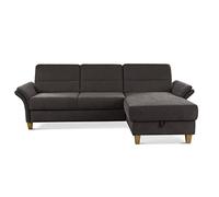 CAVADORE Canapé d'angle Wyk avec Noyau à Ressorts Style Maison de Campagne avec Long Chair et Coffre de lit et accoudoirs Marron 252 x 90 x 162 cm