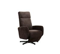 CAVADORE Cobra Fauteuil Relax Inclinable Réglable en Continu Manuellement, Piètement en Étoile, Charge Max 130 kg, 71 x 110 x 82 cm, Aspect Cuir, Marron Foncé