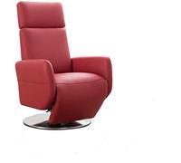 CAVADORE Cobra Fauteuil Relax Inclinable Réglable en Continu, Taille Ergonomique L, Charge Max 130 kg, 71 x 112 x 82 cm, Cuir Véritable Rouge