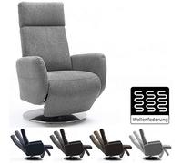 Cavadore Cobra Fauteuil Relax Inclinable Réglable en Continu, Taille Ergonomique M, Charge Max 130 kg, 71 x 110 x 82 cm, Gris Clair