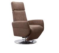 CAVADORE Cobra Fauteuil Relax Inclinable Réglable en Continu, Taille Ergonomique M, Charge Max 130 kg, 71 x 110 x 82 cm, Aspect Cuir Marron
