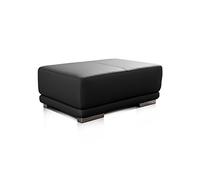 Cavadore Corianne Pouf Rectangulaire en Cuir Véritable, 103 x 41 x 69 cm, Noir