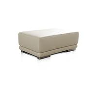 Cavadore Corianne Pouf Rectangulaire en Cuir Véritable, Repose-Pieds, 103 x 41 x 69 cm, Blanc