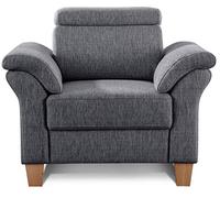 CAVADORE Fauteuil Ammerland avec Noyau à Ressorts et réglage de la tête de lit - Grand Fauteuil rembourré de Style Maison de Campagne - Compatible avec l'ensemble de canapé Ammerland - 101 x 84 x 93