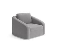 CAVADORE Fauteuil Jawa/Fauteuil rembourré près du Sol pour Salon Assorti à l'ensemble Jawa / 116 x 88 x 104 cm/Microfibre Gris Moyen