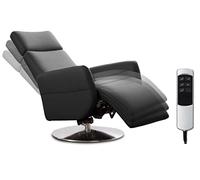 CAVADORE Fauteuil TV Cobra avec 2 Moteurs électriques - avec télécommande - Fonction Relaxation - Ergonomique L - Charge maximale : 130 kg - 71 x 112 x 82 cm - Noir