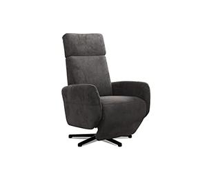 CAVADORE Fauteuil TV Cobra avec Fonction de Couchage, Fonction Relaxation, réglable manuellement en continu, Pied en étoile, Charge jusqu'à 130 kg, 71 x 110 x 82 cm, Aspect Cuir, Gris foncé
