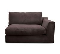 CAVADORE Fiona Module de canapé avec accoudoir Droit/combinable Individuellement comme canapé d'angle, Grand canapé ou Paysage de Salon / 138 x 90 x 112 cm/Tissu tissé Marron foncé