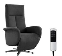 CAVADORE Juba Fauteuil TV avec Batterie, Facile d'entretien, Fonction Relaxation réglable électriquement, 2 Moteurs électriques, 75 x 112 x 82 cm, Housse Soft Clean, Gris foncé