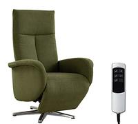CAVADORE Juba Fauteuil TV avec Batterie, Facile d'entretien, Fonction Relaxation réglable électriquement, 2 Moteurs électriques, 75 x 112 x 82 cm, Housse Soft Clean, Vert