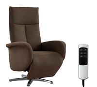 CAVADORE Juba Fauteuil TV avec Batterie, Facile d'entretien, Fonction Relaxation réglable électriquement, 2 Moteurs électriques, 75 x 112 x 82 cm, Housse Soft Clean, Marron