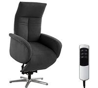 CAVADORE Juba Fauteuil TV avec Batterie/Fauteuil TV Facile d'entretien avec Aide au Lever + Fonction Relaxation réglable électriquement / 2 Moteurs électriques / 75 x 112 x 82 cm/Housse Soft Clean
