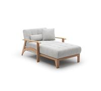 CAVADORE Longchair Billan/Recamière autoportante au Design scandinave avec lit et Structure en Bois Massif de hêtre / 109x88x185 / Tissu structuré Multicolore Gris Clair