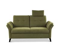 CAVADORE Lot de 2 canapés scandinaves Groenland 2 Places avec Ressorts ensachés, réglage de Profondeur d'assise + têtière / 173x90x102 / Tissage Plat Vert