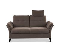 CAVADORE Lot de 2 canapés scandinaves Groenland 2 Places avec Ressorts ensachés, réglage de Profondeur d'assise + têtière / 173x90x102 / Tissage Plat Marron