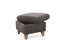 Cavadore Lotta Pouf Carré avec Espace de Rangement, Siège d’Appoint, Repose-Pieds, Style Scandinave, 58 x 47 x 58 cm, Tissu Tissé Paris, Gris Foncé