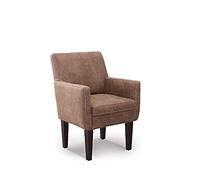CAVADORE Malm Fauteuil rembourré pour Cuisine ou Salle à Manger Aspect Cuir avec Coutures contrastées Compatible avec l'ensemble de Cuisine Malm 66 x 96 x 71 cm Microfibre Marron Clair