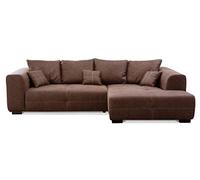 CAVADORE Mavericco Canapé d'angle XXL avec Coussin Aspect Cuir Cognac 285 x 69 x 170 cm