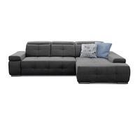 Cavadore Mistrel Canapé d’Angle Convertible avec Chaise Longue XL et Revêtement Antitache Soft Clean Facile d’Entretien, Adapté aux Foyers avec Enfants et Animaux, 273 x 77 x 173 cm, Gris Foncé