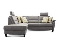 CAVADORE Palera Canapé d'angle avec Noyau à Ressorts en Forme de L Gris Clair 236 x 89 x 212