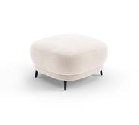 CAVADORE Tabouret Bleu/Tabouret rembourré au Design Moderne avec Pieds en métal Noir Mat, idéal comme Repose-Pieds ou siège / 90 x 49 x 90 cm/Microfibre, Beige