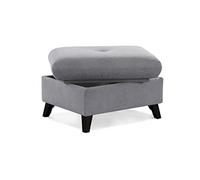 CAVADORE Tabouret de Rangement scandinave Grönland - 76 x 47 x 63 cm - Tissu Plat - Gris